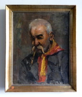 RUDNAY GYULA (1878-1957) - Pipázós portré
