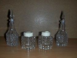 Retro üveg só és borsszóró ecet és olajtartó  (6/K)
