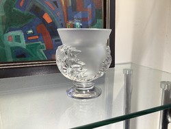Exkluzív Lalique francia üvegváza bogáncs ( Thistle  ) mintázattal
