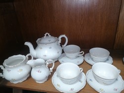 Old zsolnay feathered baroque pattern tea set for 4 people