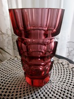 Retro  vintage Cseh üveg váza
