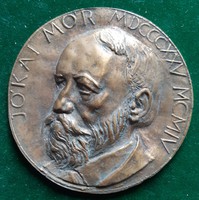 Ferenczy Béni: Jókai Mór, bronze plaque, relief, relief
