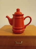 Red ceramic teapot
