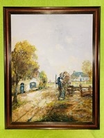 Large 90 x 70 cm frame by world-renowned painter Henri Joseph Pauwels, oil on canvas painting