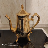 Szép aranyozott neobarokk stílusú kávés vagy teás kanna