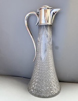 Mutatós angol ezüst/üveg karaffa 1899-ből.