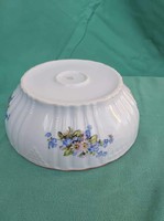 Zsolnay Gyönyörű nefelejcses Margarétás porcelán pogácsás tál paraszti dekoráció,   nosztalgia