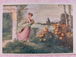 Old postcard art postcard with flower fairy