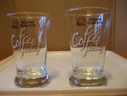 Douwe egberts coffee fantasy 3 dl glasses pair rarity