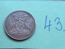 Trinidad and Tobago 1 cent 1966 bronze coat of arms 43.