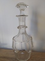 Üveg palack,, lapra csiszolt + eredeti dugó 1930