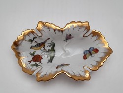 Herend rotschild patterned leaf bowl