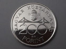 Hungarian silver 200 forint 1992 coin - Hungarian silver two hundred 200 ft 1992 coin