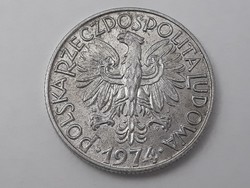 Lengyelország 5 Zloty 1974 érme - Lengyel 5 ZL 1974 külföldi pénzérme