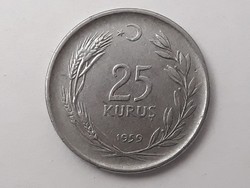 Törökország 25 Kurus 1959 érme - Török 25 kurus 1959 külföldi pénzérme