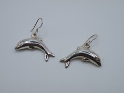 KK1288 Ezüst 3D delfin alakú fülbevaló szett 925 fémjelzett