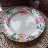 4 earthenware flat plates/bowls with flowers / the price applies to 1 piece/
