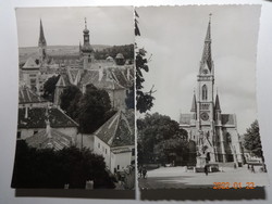 2 db régi képeslap együtt: Kőszeg, r.k. plébániatemplom és látkép