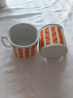 Zsolnay retro Christmas candy cane pattern with cocoa mug