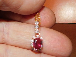 Swarovski ruby crystal gold gold filled necklace