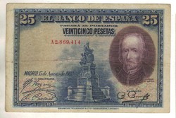 25 peseta 1928 Spanyolország "A" sorozat 7.780.000 alatti Ritka!