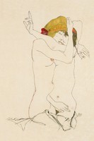 Egon Schiele - Ölelkező nők - reprint