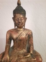 Antik Buddha szobor (fa)