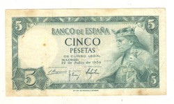 5 peseta 1954 Spanyolország 1.