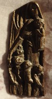 Bronze scene relief