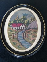 Freimann miksa picture frame tapestry, tapestry from 1930, original, marked