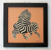 Victor Vasarely's painting of a series of zebras