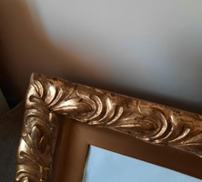 Mirror frame 140x70 cm, gold-plated. The width of the frame is 11.5 cm. Blondel type from 1936 with a holy image