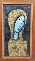 Michael Kátai: woman in gold, fire enamel