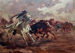 Benyovszky István (1898-1969): Vágtató lovak