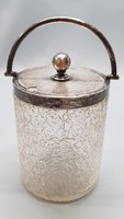 Antique glass silver sugar bowl