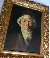 Rabbi portré - antik, olaj, vászon