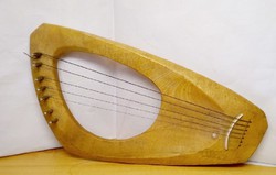 Handmade harp citer, unique antique piece, to be strung. Musical instrument for collection.