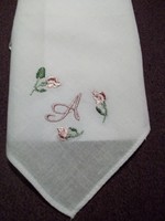 Beautiful hand embroidered monogrammed ornament handkerchief