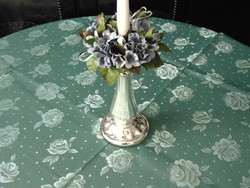 Beautiful moss green silk tablecloth 136 x 354 cm rectangle!