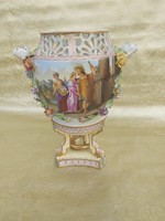 Dresden Carl Thieme, Potschappel porcelán váza. 1872.