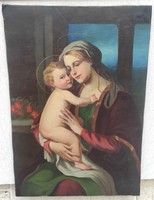 Antique Mary child Jesus painting beautiful large-scale painting! 70X 100 cm! Madonna with a child