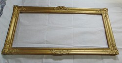 Large gilded blonde frame, picture or mirror frame 120 x 52 cm.