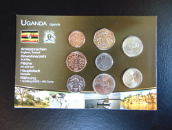 Uganda 8 darab érme bliszterben