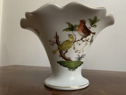 Herendi Rothschild mintás kihajló szélű váza / kosár 14 cm