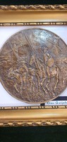 Don quijote bronze plaque, 17 x 17 cm