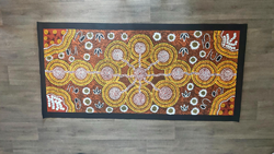 Eredeti Ausztrál őslakos, Aboriginal festmény. Népművészet.