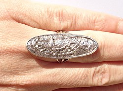 Patterned silver ring