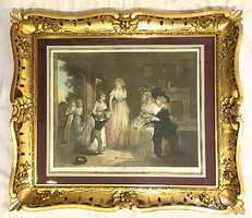 Original late baroque wooden frame, engraved, 72 x 83 cm / external size /