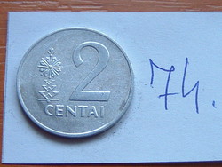 LITVÁNIA 2 CENTAI 1991 ALU. 74.