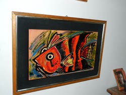 Large fire enamel image: rainbow fish - majora hard gizella